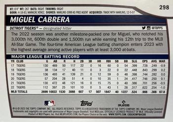 2023 Topps Big League #298 Miguel Cabrera Back