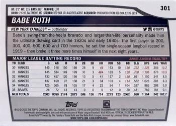 2023 Topps Big League #301 Babe Ruth Back