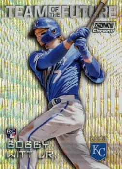 2022 Stadium Club Chrome - Team of the Future Wave Refractor #TOF-7 Bobby Witt Jr. Front