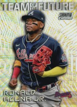 2022 Stadium Club Chrome - Team of the Future Wave Refractor #TOF-15 Ronald Acuña Jr. Front