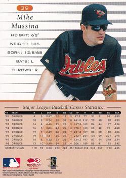 2001 Donruss - 1999 Retro Chicago Collection #39 Mike Mussina Back