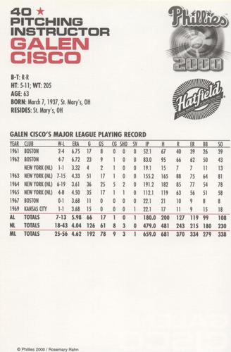 2000 Philadelphia Phillies #NNO Galen Cisco Back