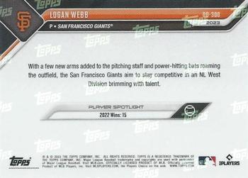 2023 Topps Now Road to Opening Day San Francisco Giants #OD-300 Logan Webb Back