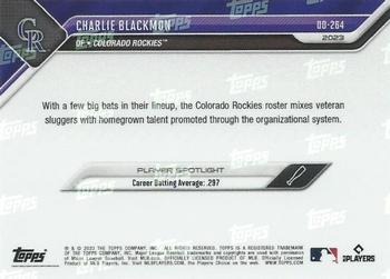 2023 Topps Now Road to Opening Day Colorado Rockies #OD-264 Charlie Blackmon Back