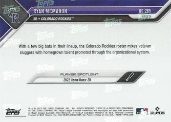 2023 Topps Now Road to Opening Day Colorado Rockies #OD-265 Ryan McMahon Back
