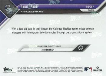 2023 Topps Now Road to Opening Day Colorado Rockies #OD-267 Daniel Bard Back