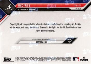 2023 Topps Now Road to Opening Day Atlanta Braves #OD-152 Max Fried Back
