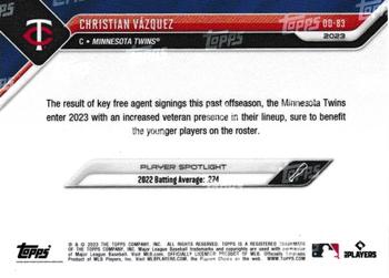 2023 Topps Now Road to Opening Day Minnesota Twins #OD-83 Christian Vazquez Back