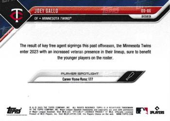 2023 Topps Now Road to Opening Day Minnesota Twins #OD-86 Joey Gallo Back