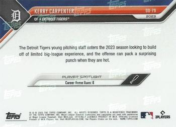 2023 Topps Now Road to Opening Day Detroit Tigers #OD-79 Kerry Carpenter Back