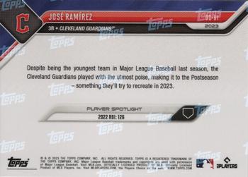 2023 Topps Now Road to Opening Day Cleveland Guardians #OD-61 José Ramírez Back