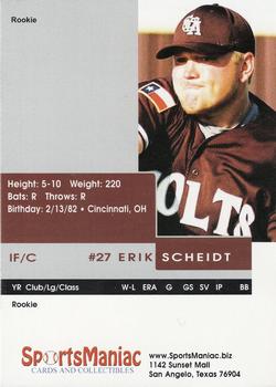2005 San Angelo Colts #NNO Eric Scheidt Back