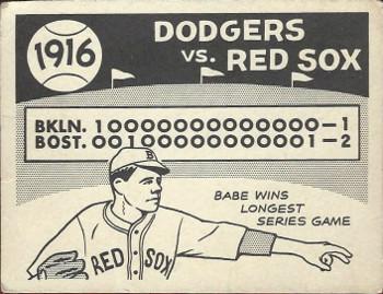 1967 Laughlin World Series - Promos #13 1916 Dodgers vs Red Sox Front