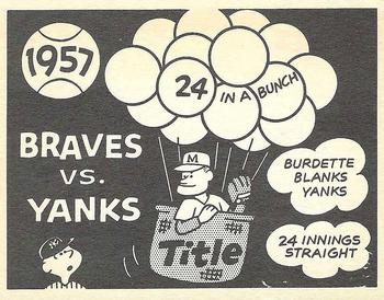 1967 Laughlin World Series - Promos #54 1957 Braves vs Yanks Front