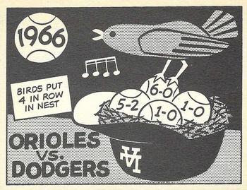 1967 Laughlin World Series - Promos #63 1966 Orioles vs Dodgers Front