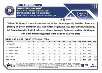 2023 Topps - Purple #111 Hunter Brown Back