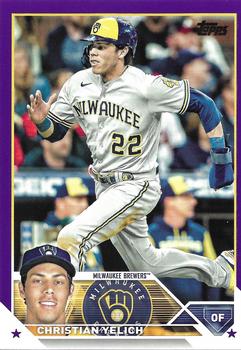 2023 Topps - Purple #192 Christian Yelich Front