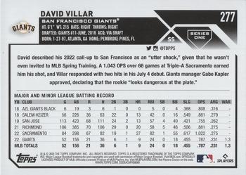 2023 Topps - Purple #277 David Villar Back