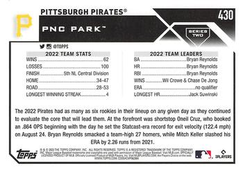 2023 Topps - Purple #430 Pittsburgh Pirates Back