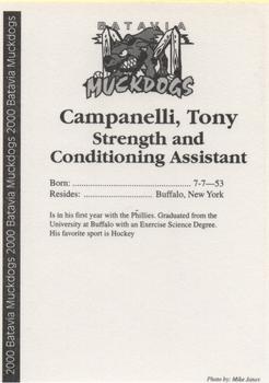 2000 Batavia Muckdogs #NNO Tony Campanelli Back