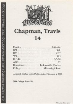 2000 Batavia Muckdogs #NNO Travis Chapman Back