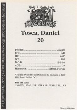 2000 Batavia Muckdogs #NNO Daniel Tosca Back