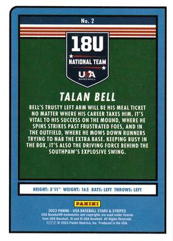 2023 Panini USA Baseball Stars & Stripes #2 Talan Bell Back