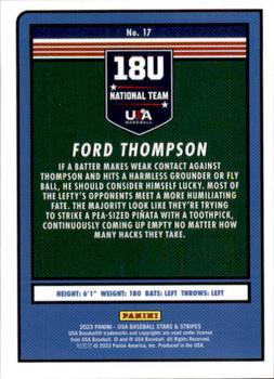 2023 Panini USA Baseball Stars & Stripes #17 Ford Thompson Back