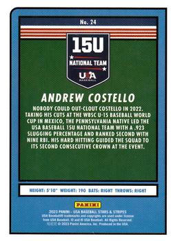 2023 Panini USA Baseball Stars & Stripes #24 Andrew Costello Back