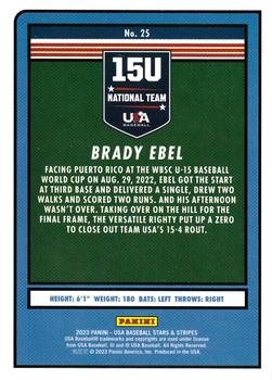 2023 Panini USA Baseball Stars & Stripes #25 Brady Ebel Back