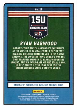 2023 Panini USA Baseball Stars & Stripes #29 Ryan Harwood Back