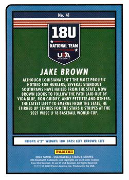 2023 Panini USA Baseball Stars & Stripes #41 Jake Brown Back