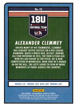 2023 Panini USA Baseball Stars & Stripes #43 Alexander Clemmey Back