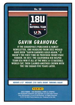 2023 Panini USA Baseball Stars & Stripes #50 Gavin Grahovac Back