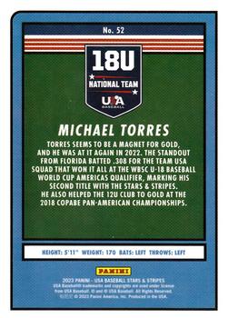 2023 Panini USA Baseball Stars & Stripes #52 Michael Torres Back