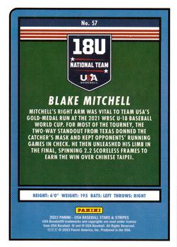 2023 Panini USA Baseball Stars & Stripes #57 Blake Mitchell Back