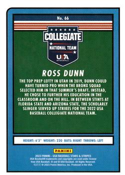 2023 Panini USA Baseball Stars & Stripes #66 Ross Dunn Back