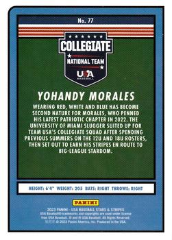 2023 Panini USA Baseball Stars & Stripes #77 Yohandy Morales Back