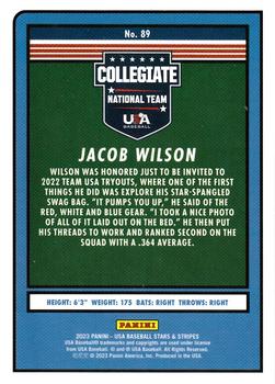 2023 Panini USA Baseball Stars & Stripes #89 Jacob Wilson Back