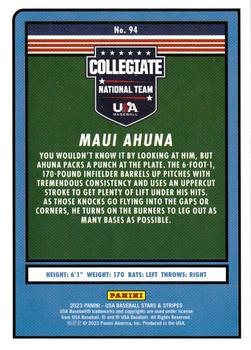 2023 Panini USA Baseball Stars & Stripes #94 Maui Ahuna Back