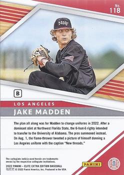 2022 Panini Elite Extra Edition - Prime Numbers B #118 Jake Madden Back