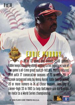 1994 Fleer Update - Diamond Tribute #8 Eddie Murray Back