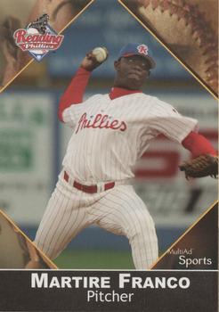 2002 MultiAd Reading Phillies Update #5 Martire Franco Front