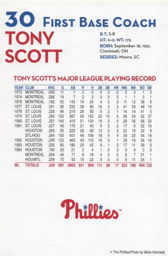 2003 Philadelphia Phillies #NNO Tony Scott Back
