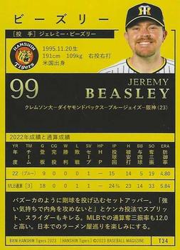2023 BBM Hanshin Tigers #T34 Jeremy Beasley Back