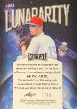 2022 Leaf Metal - Lunararity Autographs #L-MA1 Mick Abel Back
