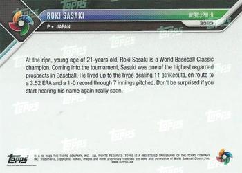 2023 Topps Now World Baseball Classic Champions #WBCJPN-9 Roki Sasaki Back