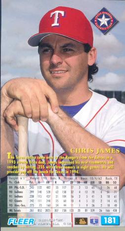 1994 Fleer Extra Bases #181 Chris James Back