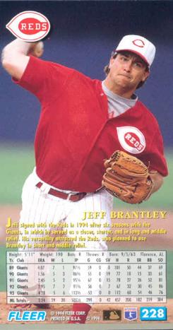 1994 Fleer Extra Bases #228 Jeff Brantley Back