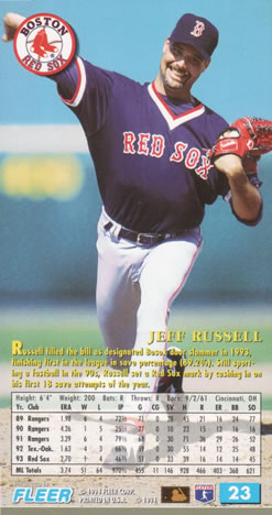 1994 Fleer Extra Bases #23 Jeff Russell Back